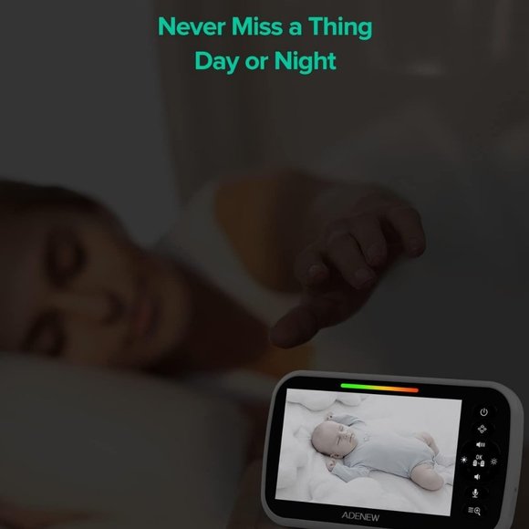 ADENEW 5" WIFI PAN & TILT VIDEO BABY MONITOR - NIGHT VISION, 2 WAY TALK - Picture 7 of 14